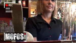 MOFOS Kinky Blonde Barmaid Rihanna Samuel Sucks A Customer's Dick Behind The Bar