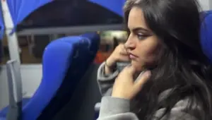 I suck an unknown passenger on a real bus and he cums in my mouth