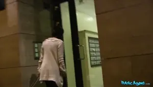 Public Agent real Japanese student tourist lost in the city shares a hotel room with me