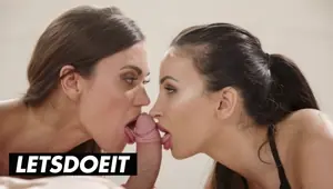 Alyssia Kent Alyssa Reece Share Huge Cock For Perfect Threesome LETSDOEIT