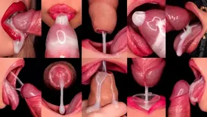 CLOSE UP: BEST MOUTH For Your CUMSHOTS! HOTTEST CUM MOUTH COMPILATION! MILKING FORESKIN CONDOM!