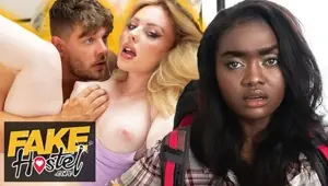 Fake Hostel PAWG steals Ebony babes BWC cheating boyfriend for hardcore sneaky sex fun