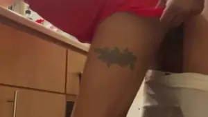 Petite Ebony Stripper Fucks Her BBC Roommate Before The Club. Red Leather Dress Fuck