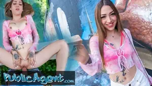 Public Agent Slim and tight Latina girl with pierced nipples and tattoos picked up on the streets of Europe for some fun