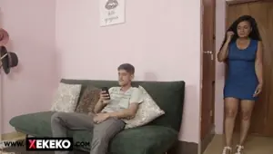 Milf latina seduces and gives her pussy to her little stepbrother.