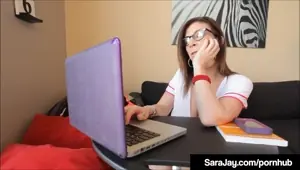 Nymphomaniac Milf Sara Jay Fingers Her Tight Cunt To Orgasm!