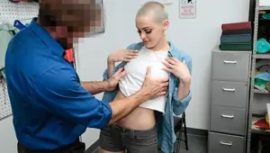 Shoplyfter Suspected Teen Escorted By LP Officer In The Backroom For Strip Search