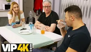 DADDY . Sexy nymph meets BFs old daddy and seduces him at midnight