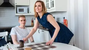 TUTOR . Boy XXX tutor using whipped cream and his erect penis