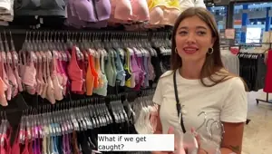 Blowjob in Fitting Room too Much Cum in her Mouth