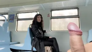 Stranger Helped Me Cum On Public Train And Walks Around Carriages With Cum On Face CUMWALK