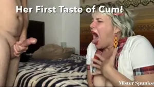 Her First Taste of Cum: Swallowing Her Teacher s Nasty Cum For A Good Grade