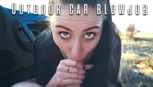 Outdoor Car Blowjob Cum Swallow