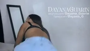Petite brunette Colombian shakes her big giant ass