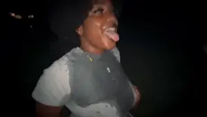 I Took GoldenEbonii To The Park For Some Wet Fun! Gape, Head, Piss