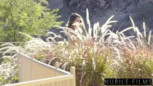 Busty brunette babe Dillion Harper gets delightful dicking down pussy massage