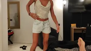 My Step Mom Needs Help To Find Out Wich Outfit Is Hotter, But Unfortunally I Stained It With Cum
