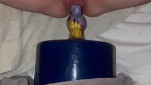 Siena rides huge dildos deep and fast