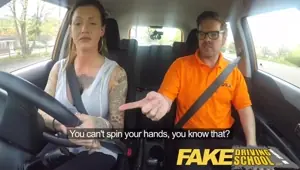 Fake Driving School Advanced horny lesson in sweaty messy creampie