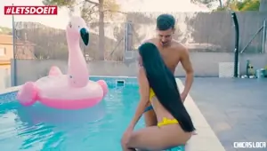 LETSDOEIT Petite Latina Spreads Her Legs For Outdoor Fucking