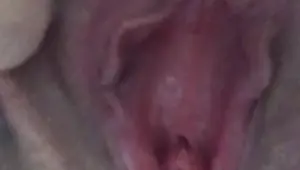 Zoomed virgin pussy touching, stretching