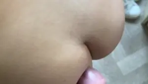 Slapping big Chinese ass with a big white cock, slow mo