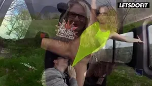 Horny Blonde Izzy Mendosa Rides A Big Cock In The Backseat LETSDOEIT