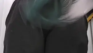 SQUINTING in an AIRPLANE Toilet Mile High MASTURBATION