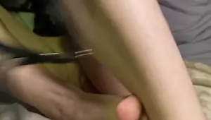 Tiny Hotwife Stretches Tight Pussy With Giant Dildo and Squirts all over the bed