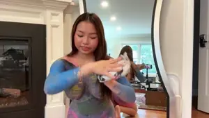 ASIAN BABE TITTIES OUT! TRANSPARENT TRY ON HAUL NO UNDIES
