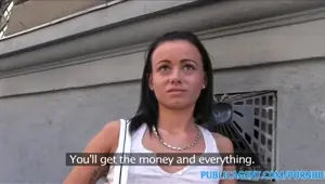 PublicAgent Short brunette with small boobs fucks for a bundle of cash