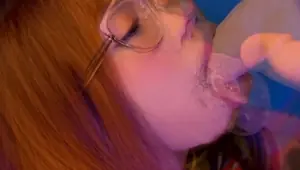 destroy my face with saliva and milk with hard throat fuck