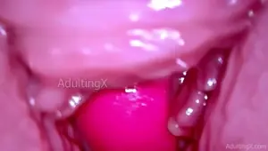 Inside a Camgirl Cervix POV Camera in Vagina with Pink Vibrating Toy