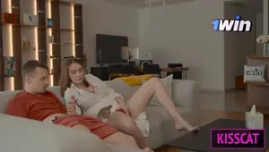 What if Step mom Catches Step son Jerking on Couch?! Joins for Mutual, Sucks, Hard Fucks with Facial