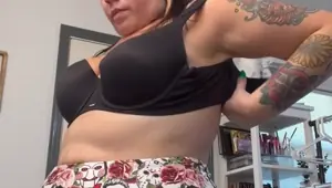 BBW step mom MILF gets ready after her shower cum watch me