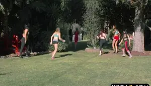 Huge boobs pornstars chasing that big D after jogging Ava Addams