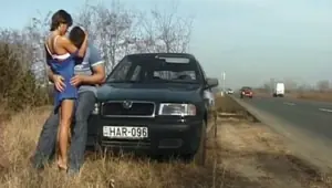 FUCKONSTREET Street anal fuck next to car