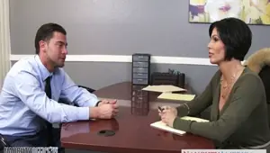 NAUGHTY AMERICA Sexy brunette milf Shay Fox gives head