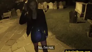 Amateur euro cocksucks uniformed cop outdoors