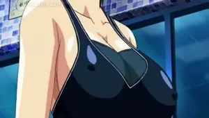 Three horny studs fucking a cute anime under water