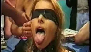 Bukkake Blindfold Girl Facialed Again And Again