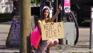 MOFOS Amateur hitchhiking teen fucked on the car