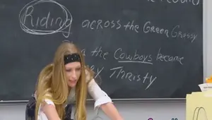 INNOCENT HIGH Uniformed teen slammed