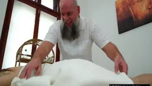 Grandpa massages tiny body teen and then fucks her Tera Link