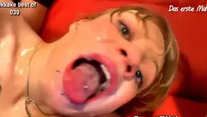 Euro slut gets bukkaked