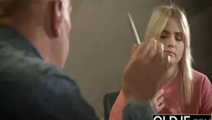 Barely Legal Teen Riding Old Man Dick And Sucking His Balls Swallows Cum Lolly Small