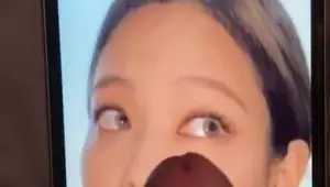 Jennie Kim licks my cum off her icecream