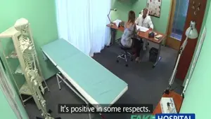 FAKE HOSPITAL Sexy housewife cheats on hubby with her doctor