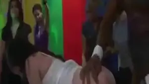 Male strippers fucking amateur girls in public