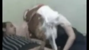 White Hijab Muslima sits her Arse on a Small 4 Inch Middle Eastern Pakidick